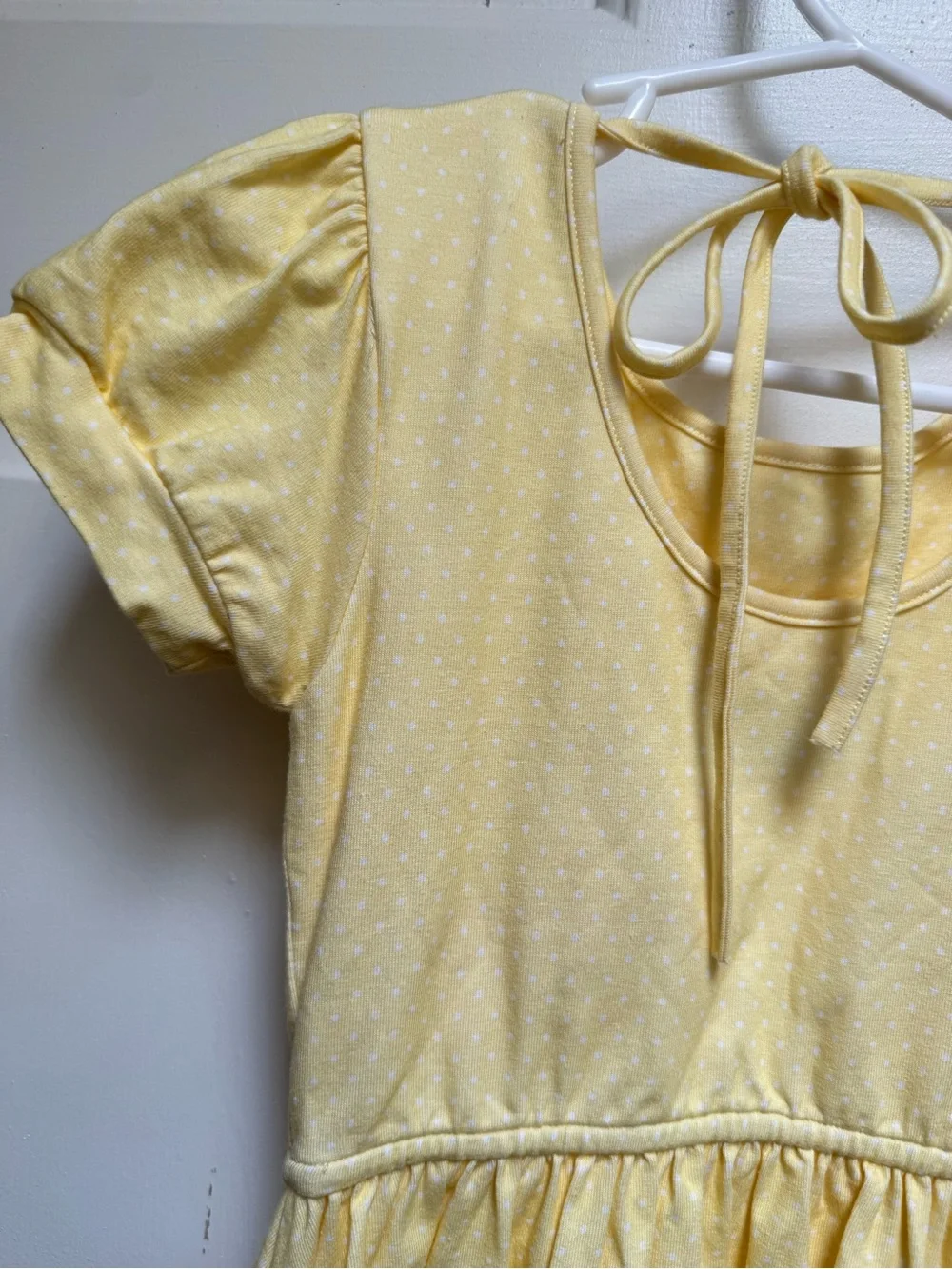 Omi Jo Yellow with White Polka Dot Twirl Dress Girl size 4 (A) Well Dressed Wolf